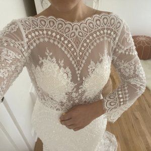 Darius Cordell - Long Sleeve lace wedding gown for sale